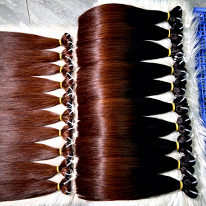 ผมแท้ธรรมชาติสีน้ำตาลและน้ำตาลอมน้ำตาลแบบตรง  100% เวียดนาม เรมี่แฮร์  จัดเรียงเกล็ดผมอย่างดี - Product Image 1