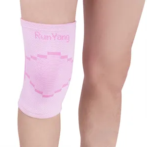 畅销批发舒适针织排球护膝粉色压缩护膝护膝垫genouillere