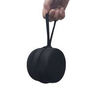 Mini haut-parleur Bluetooth rond en tissu Oxford 1680D noir personnalisé Sac et étui étanches en EVA