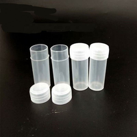 Frascos de Plástico Transparente de 5 ml con Tapa de Rosca, Forma Cilíndrica, Material PP, Contenedor para Almacenamiento de Productos Químicos