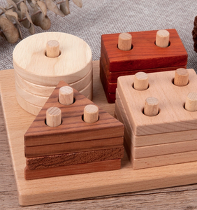 Trieurs de formes géométriques en bois dur (non toxiques) - Product Image 4