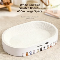 Nouveau Lit-griffoir pour chat blanc en carton ondulé durable, résistant à l'usure, sans peluches, style épuré