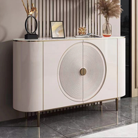 Armoire de salle à manger minimaliste moderne en crème, luxe, panneau de roche, ardoise, style nordique, petite armoire murale de rangement pour salon familial