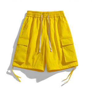 Shorts de course pour hommes en polyester 100% de haute qualité, taille mi-haute, séchage rapide, respirant, style décontracté, élastique, vente en gros - Product Image 4