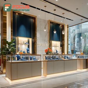 Luxury Shopping Mall Jewelry Display Cabinet Tempered Glass Panel Jewelry Shop Showcase Cabinet - Product Image 6