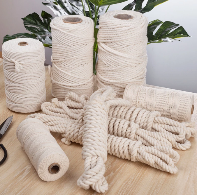 Оптовая продажа макраме шнур веревка из хлопка, 3 мм, 4 мм, макраме плетеный шнур 5 мм трубопроводы шнур хлопка Макраме Веревка