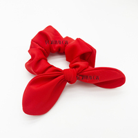 Couleur et motif personnalisés doux été natation néon rose lapin oreille noeud chouchous piscine Jumbo chouchou