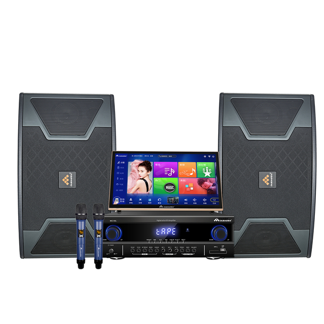 Professional Karaoke System 19" Touch Screen Portable Karaoke Machine Set Wireless Microphone 2TB WiFi Home KTV Karaoke Player