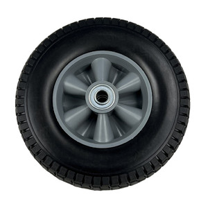 Rueda de 10 pulgadas con neumático sólido para carriolas, espuma de PU rígida, capacidad de carga de 180 lb, color gris - Product Image 4