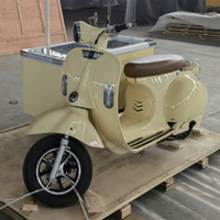 Carrito de Venta de Helados, Scooter Piaggio Ape, Vehículo de Tres Ruedas, Carrito de Venta con Congelador, Triciclo Eléctrico
