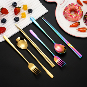 <strong>Custom</strong> logo Mirror Polished 18/10 Korean Style Cutlery Set 304 Stainless Steel Korean <strong>Spoon</strong> <strong>and</strong> <strong>Fork</strong> - Product Image 4