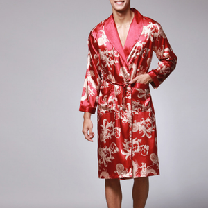 Gli amanti Elegante Raso di Seta Abito Di Seta Delle Donne Degli Uomini di Kimono Accappatoio Estate Femminile Degli Indumenti <span class=keywords><strong>Da</strong></span> <span class=keywords><strong>Notte</strong></span> Mens <span class=keywords><strong>Vestaglia</strong></span> Donne Drago Pigiama <span class=keywords><strong>Set</strong></span> - Product Image 4
