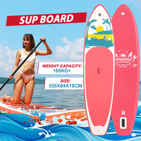 Planche de paddle gonflable écologique certifiée CE rouge, super large 335 cm MAX, idéale pour les débutants, livraison gratuite UE