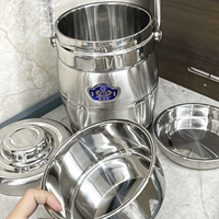 Nouvelle boîte à lunch isotherme triple compartiment en acier inoxydable haut de gamme, sans BPA, antirouille, résistante à la corrosion et anti-fuite, avec pot à thé intégré