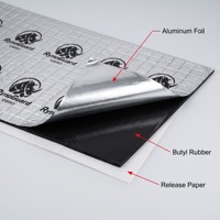 Tapis insonorisant automobile 2 mm, feuille de butyle légère en caoutchouc, feuille d'aluminium pour l'insonorisation des voitures