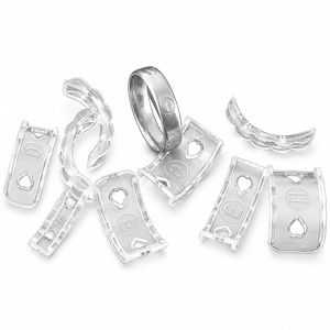 8 pièces d'espacement ajustables pour bagues en silicone transparent, invisibles, en forme de cœur - Product Image 2
