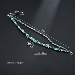 Isunni venta al por mayor <span class=keywords><strong>de</strong></span> la playa colgante <span class=keywords><strong>de</strong></span> estrella <span class=keywords><strong>de</strong></span> <span class=keywords><strong>mar</strong></span> <span class=keywords><strong>de</strong></span> retro tortuga encanto <span class=keywords><strong>de</strong></span> elefante tobilleras - Product Image 4