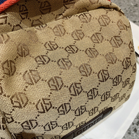 Sac à main de luxe de créateur, imprimés géométriques rétro pour femmes, style sac à dos à bandoulière unique, doublure en polyester