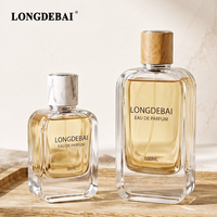 Flacons de parfum en verre élégants, écologiques, simples, unisexes, transparents, avec pompe à pression, 30 ml, 50 ml, 100 ml, avec bouchon en plastique