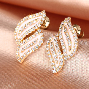 Orecchini a Perno Stile Francese a Forma di Foglia, Design Geometrico Elegante, Gioielli per Orecchie da Donna, per Uso Quotidiano, Outfit da Festa, Accessorio Regalo - Product Image 5