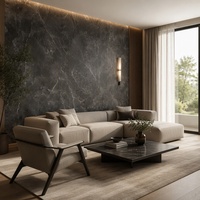 Panneau mural en marbre UV de haute qualité, imperméable, pour la décoration d'hôtels et de bureaux