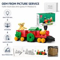 Set de Bloques de Construcción de Tren Navideño Personalizado, Juguete de Construcción STEM OEM para Niños, Mini Kit de Modelo Navideño, Marca Privada para Niños