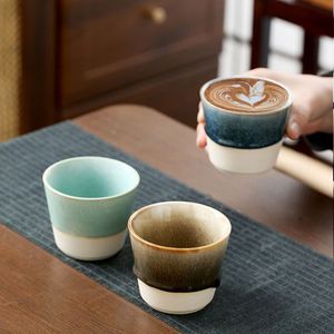 Hot Selling Kiln Made Brushed Glaze Tea Tasting Mug Ceramic Kung Fu Tea <b>Cups</b> Retro Porcelain <b>Espresso</b> Coffee Mugs - Product Image 1
