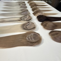 Extensiones de Cabello Humano Virgen Remy, Similares al Cabello Europeo, con Base de Seda, Base Mono, Base de Encaje, para Mujeres con Pérdida de Cabello, Precio de Fábrica