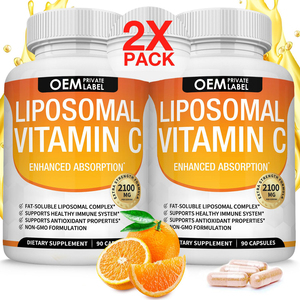 Capsules de <span class=keywords><strong>Vitamine</strong></span> C Liposomale Personnalisées 2100mg – Supplément de <span class=keywords><strong>Vitamine</strong></span> C à Absorption Élevée pour Soutenir le Collagène et Renforcer la Défense <span class=keywords><strong>Immunitaire</strong></span> - Product Image 1