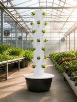 Système de culture hydroponique en tour verticale, 28 trous de plantation, jardinière aéroponique auto-arrosante pour patio et jardin