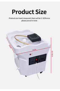 Lavabo Móvil de Acero Inoxidable para Lavado de Cabello con Ruedas, Ajustable, Spa, Champú 2 en 1, Tanque de Agua de 60L, Función de Masaje, Cuidado del Cuero Cabelludo - Product Image 5