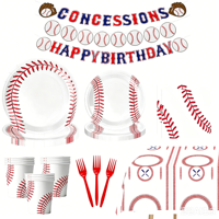 DAMAI Décorations d'anniversaire sur le thème du baseball modernes, assiettes jetables sans BPA, serviettes, ensemble de vaisselle pour les fêtes d'anniversaire et les jours de match