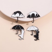 Ensemble de broches de collier en forme de chat de style antique nouveau Design série d'animaux mignons avec finition en émail Badge en métal créatif pour chats