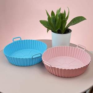 Plateaux de cuisson carrés pour friteuse à air, plateaux de cuisson ronds en silicone pour friteuse à air, doublures pliables en silicone pour friteuse à air - Product Image 1
