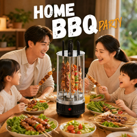 Gril à brochettes domestique sans fumée, four à barbecue entièrement automatique, grill électrique rotatif pour kebab, détachable, antirouille, pour poulet