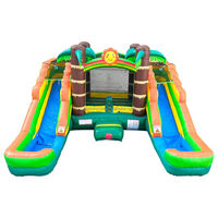 Château gonflable commercial enfants maison de rebond Double toboggan Combo château sautant trampolines avec ventilateur pour location de fête