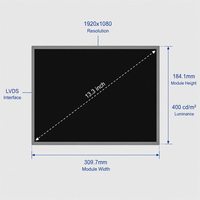 AUO G133HAN01.1 Modul LCD TFT FHD 13,3 Inci 1920x1080 AHVA Gamut Warna Tinggi LVDS 30Pin 400cd/m2 Panel Industri -20~70C