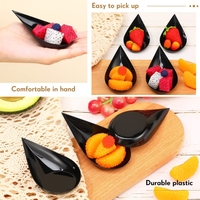 Wegwerp Plastic Ps Snoepschotel Mini Dessertborden Zwart Doorzichtig Bestek Voor Restaurant Dessertproeverij Lepel