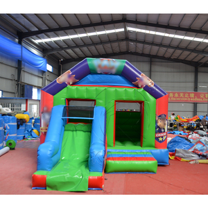 Casa de Juegos Inflable Colorida Estilo <span class=keywords><strong>Cabaña</strong></span> con Tobogán, <span class=keywords><strong>Castillo</strong></span> Inflable Comercial para Niños, Combinación de Juegos para Fiestas en <span class=keywords><strong>el</strong></span> Patio Trasero - Product Image 1