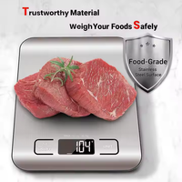 Balance de cuisine numérique à piles 5KG 10kg, balance domestique pour peser les aliments, balance de cuisine électronique en acier inoxydable
