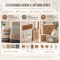 Le plus récent panier de rangement beige fait à la main coton corde panier à linge corde pliable écologique personnalisé hemper poubelle à linge