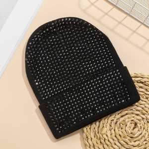2024 Autumn Winter Hot Selling Fashion Women Men Bling Bling Diamond Acrylic Knitted Beanie <b>Hat</b> - Product Image 4