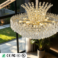 Lustres en cristal de luxe, lustre suspendu haut de gamme, éclairage de salon de villa, lustre de salle à manger, lampe suspendue au plafond