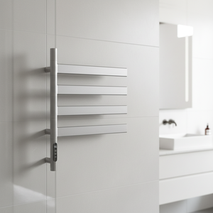 Sèche-serviettes électrique en acier inoxydable, chauffe-serviettes mural, sèche-serviettes double de luxe avec séchoir pour salle de bain SPA - Product Image 4