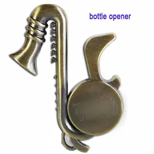 Llavero abrebotellas de Metal en forma de saxofón 3D personalizado, en China, precio de fábrica para regalo de concierto