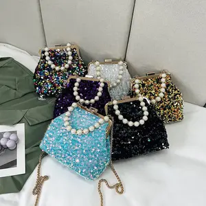 Fashion 2024 Summer Designer Small Evening Ladies Sequins Purses and Handbags for Women