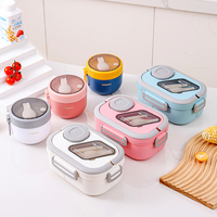 Ensemble de boîtes à lunch disponible en 3 couleurs, adapté au bureau, à l'école, aux travailleurs en plein air, à la boîte à lunch réutilisable au micro-ondes