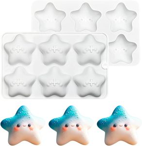 Moules à dessert en silicone en forme d'étoile mignonne, moules à gâteau 3D en silicone, moule à muffins, outils de pâtisserie pour la décoration de gâteaux - Product Image 1