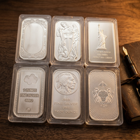 2026 Vente en gros de lingots d'argent, divers modèles, non magnétiques, 1 once (une once troyenne), pour artisanat métallique et souvenirs, lingot massif