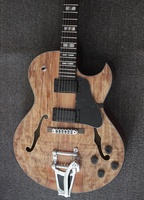 Weifang Rebon 6 String Spalted Maple Hollow Body Jazz Electric Guitar